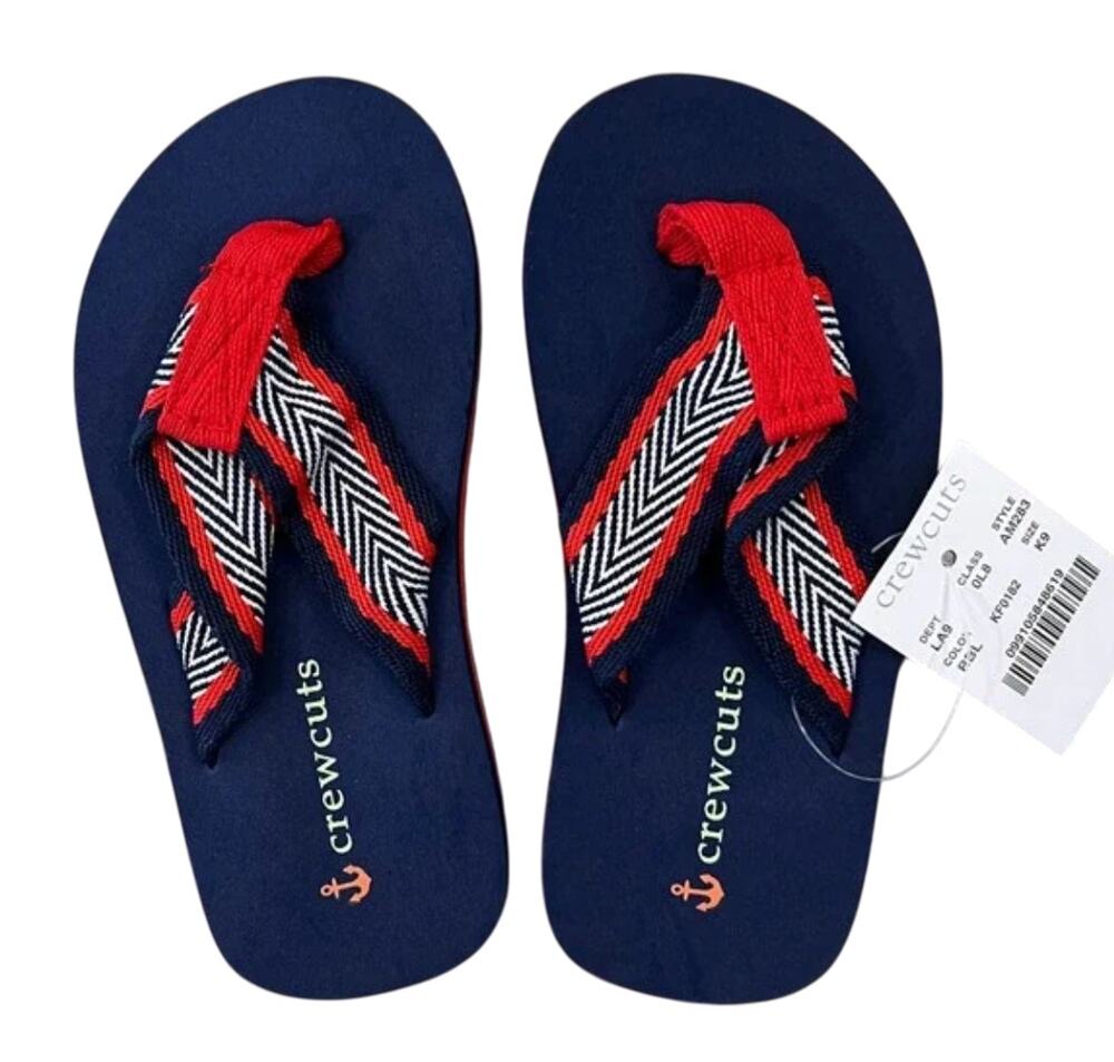 NWT J. Crew Boys' Navy 4th of July Herringbone Flip-Flops